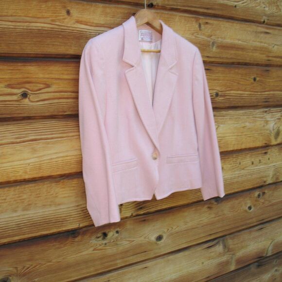 Vintage 80's Pendleton Pale Pink Blazer - Picture 2 of 6